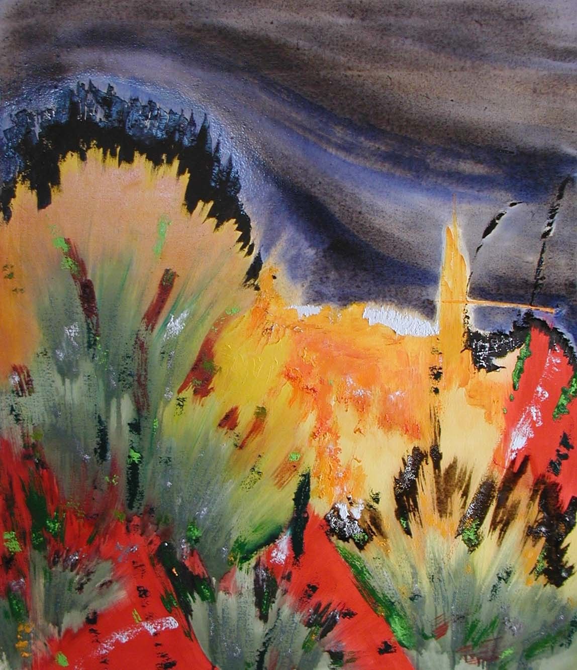OLIO SU TELA NUNZIO DI FABIO ' VIVA PALPITAZIONE '  dimensioni L 85 x H 100 cm.