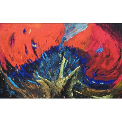 OLIO SU TELA NUNZIO DI FABIO ' QUARTO ELEMENTO ' dimensioni L 160 x H 100 cm.