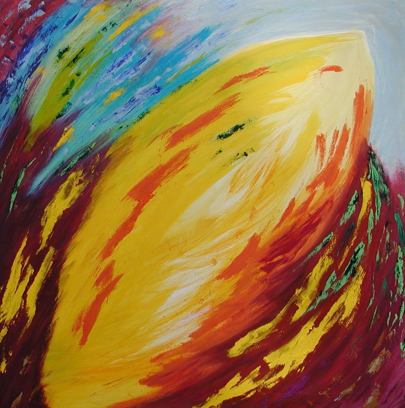 MIXED MEDIA SU TELA  NUNZIO DI FABIO ' APNEA '   dimensioni L 110 x H 110 cm.