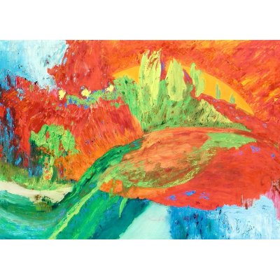 OLIO SU TELA NUNZIO DI FABIO ' RE DEL GIORNO ' dimensioni L 140 x H 100 cm.