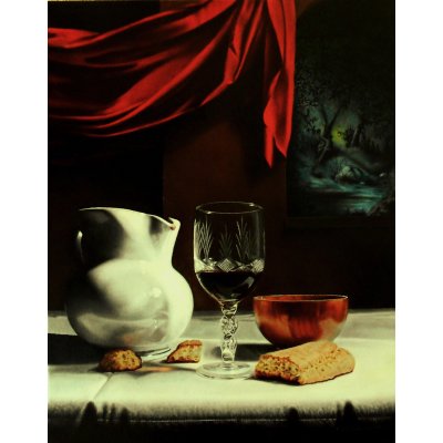 OLIO SU TELA STEFANO D'ACUNTO ' PRIMA DELLA PASSIONE ' dimensioni L 40 x H 50 cm.