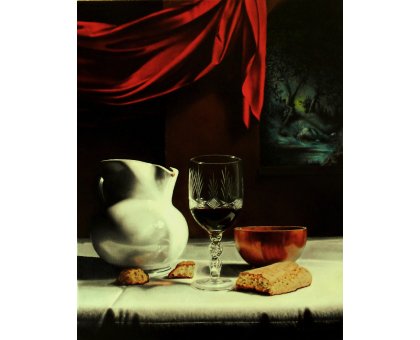 OLIO SU TELA STEFANO D'ACUNTO ' PRIMA DELLA PASSIONE ' dimensioni L 40 x H 50 cm.