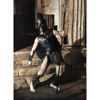 OLIO SU TELA STEFANO D'ACUNTO ' ACHILLE ' dimensioni L 60 x H 80 cm.