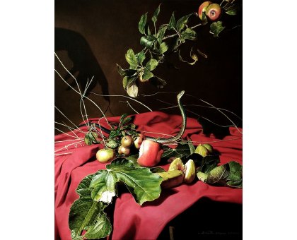 OLIO SU TELA STEFANO D'ACUNTO ' SUPERBIA ET LUXURIA ' dimensioni L 40 x H 50 cm.