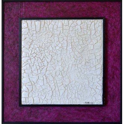 MIXED MEDIA RICCARDO VELLUTO ' CREPE IN ROSSO ' dimensioni L 66 x H 67 cm.