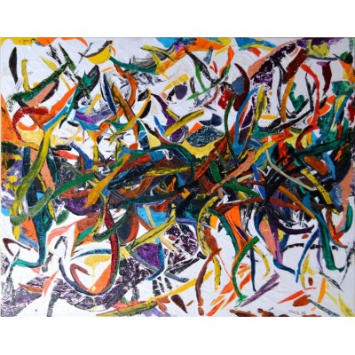 MIXED MEDIA RICCARDO VELLUTO ' VIOLET SNAKE ' dimensioni L 70 x H 90 cm.