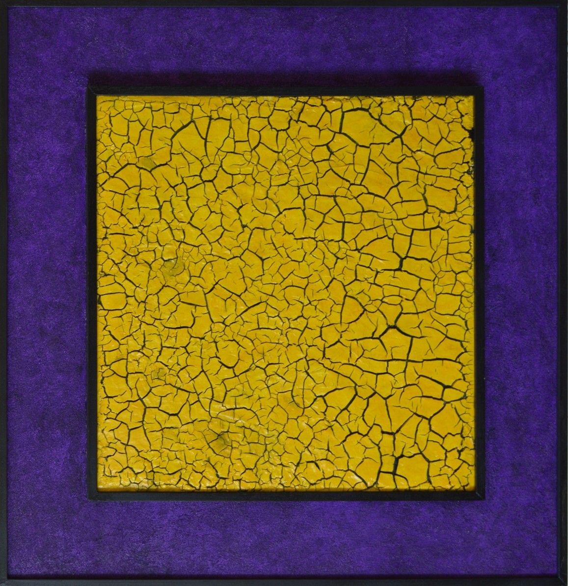 MIXED MEDIA  RICCARDO VELLUTO ' CREPE NERE SU FONDO VIOLA  '  dimensioni L 67 x H 68 cm.