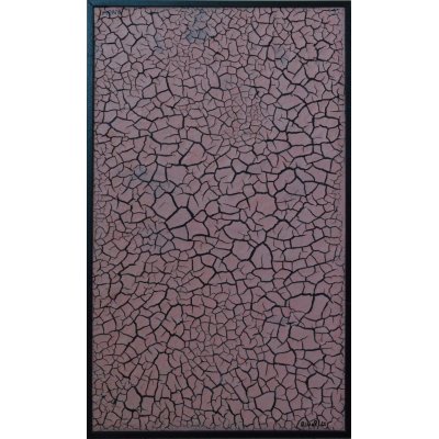 MIXED MEDIA RICCARDO VELLUTO ' CREPE SU FONDO ROSA ' dimensioni L 46,5 x H 80 cm.