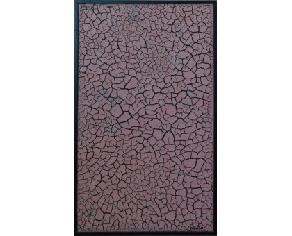 MIXED MEDIA RICCARDO VELLUTO ' CREPE SU FONDO ROSA ' dimensioni L 46,5 x H 80 cm.