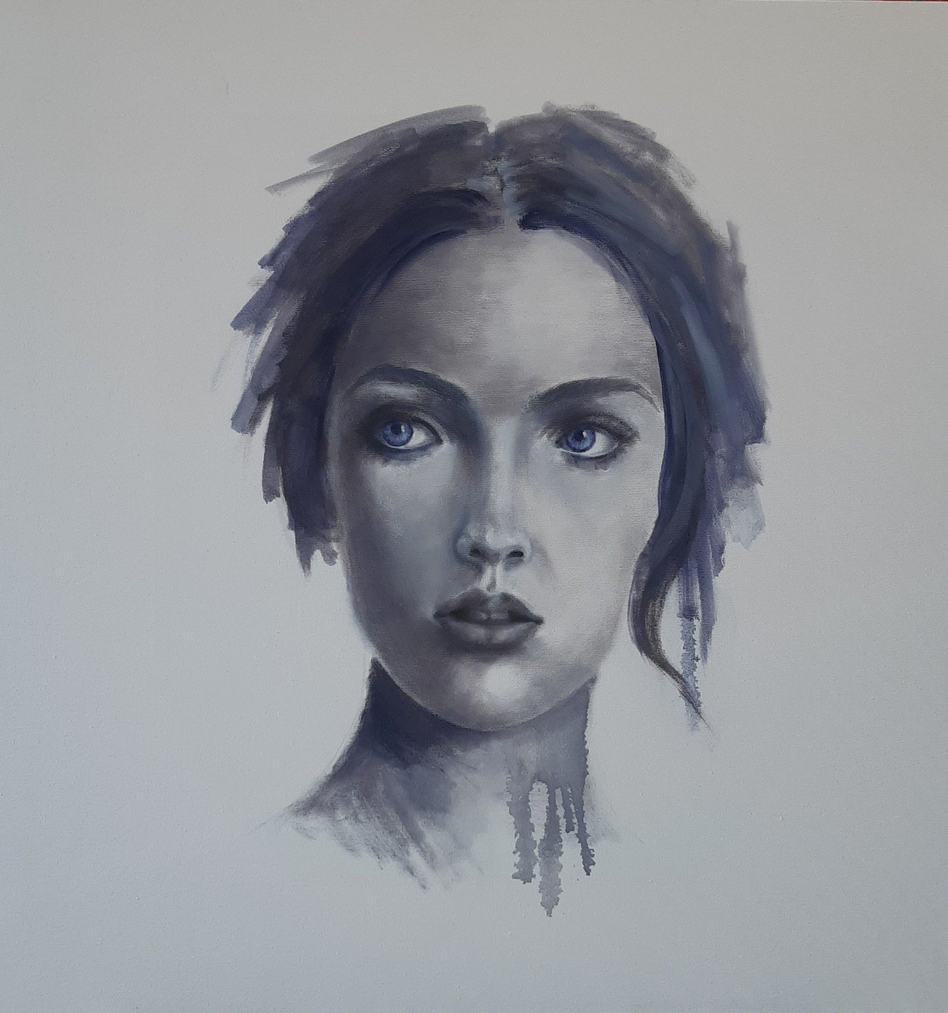 OLIO SU TELA  BRUNA BONELLI ' STUPORE '  dimensioni L 70 x H 70 cm.