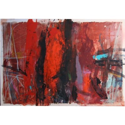 MIXED MEDIA SU TELA RENATO GIORGIO ' SENZA TITOLO 1 ' dimensioni L 70 x H 100 cm.