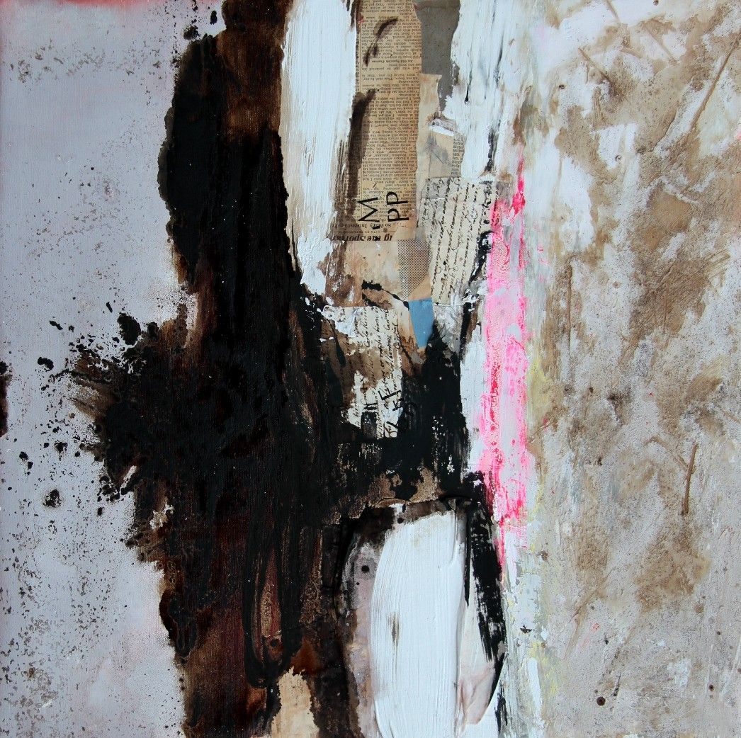MIXED MEDIA SU TELA  RENATO GIORGIO ' SENZA TITOLO 15 ' dimensioni L 60 x H 60 cm.