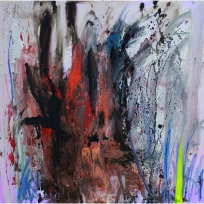 MIXED MEDIA SU TELA RENATO GIORGIO ' SENZA TITOLO 4 ' dimensioni L 80 x H 80 cm.