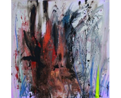 MIXED MEDIA SU TELA RENATO GIORGIO ' SENZA TITOLO 4 ' dimensioni L 80 x H 80 cm.