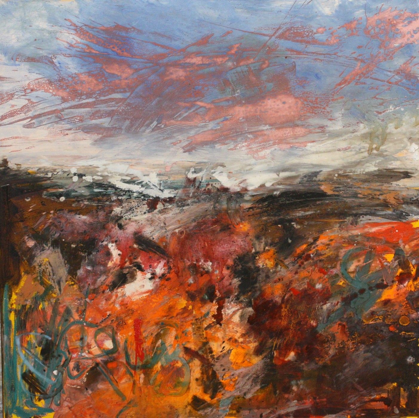 MIXED MEDIA SU TELA  RENATO GIORGIO ' SENZA TITOLO 5 '  dimensioni L 100 x H 100 cm.
