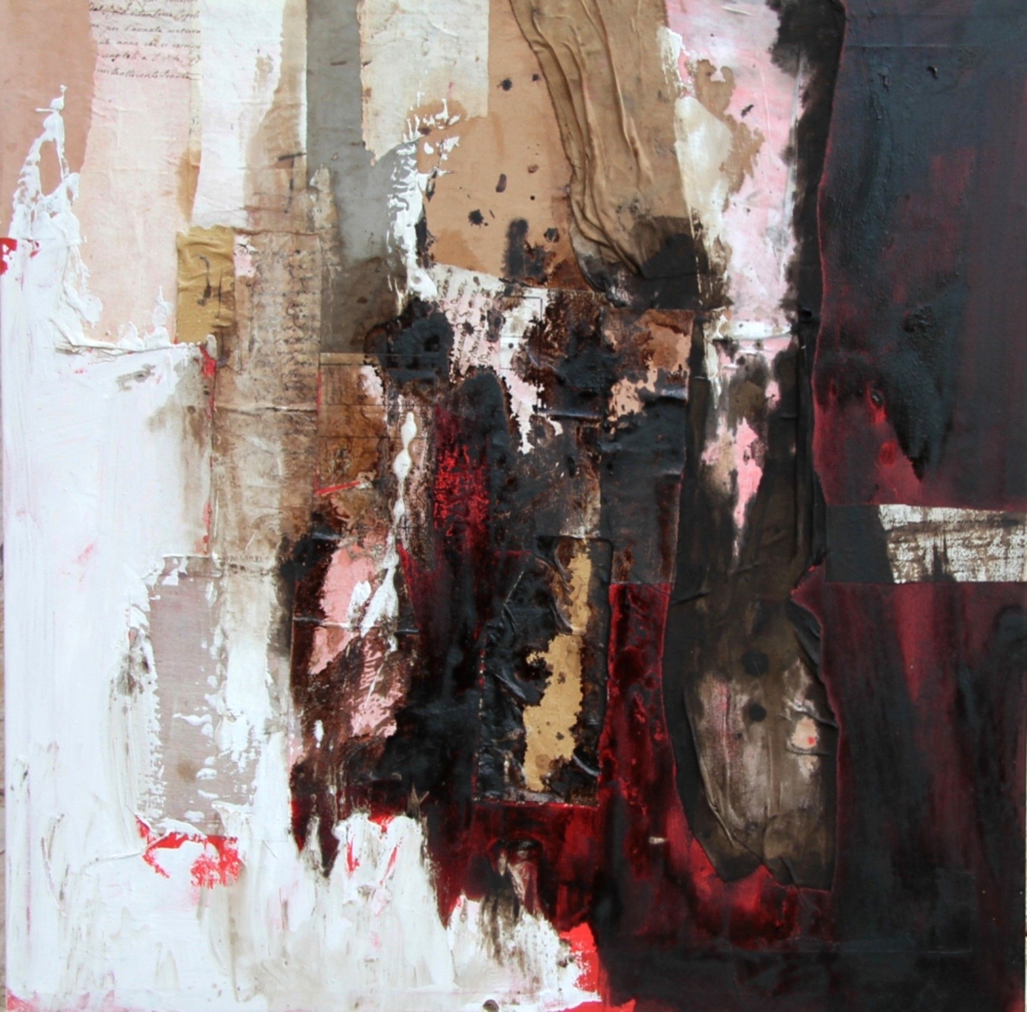 MIXED MEDIA SU TELA  RENATO GIORGIO ' SENZA TITOLO 14 '  dimensioni L 80 x H 80 cm.