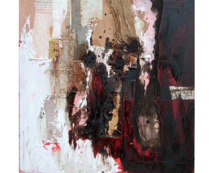 MIXED MEDIA SU TELA RENATO GIORGIO ' SENZA TITOLO 14 ' dimensioni L 80 x H 80 cm.