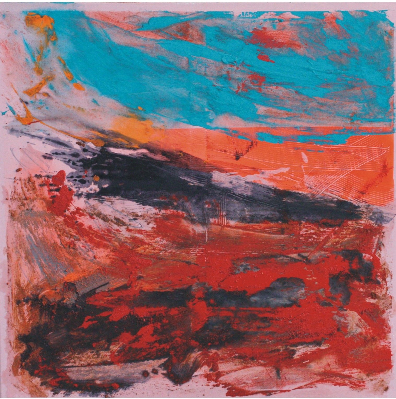 MIXED MEDIA SU TELA  RENATO GIORGIO ' SENZA TITOLO 7 '  dimensioni L 80 x H 80 cm.