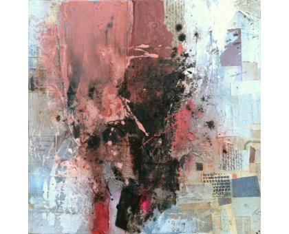 MIXED MEDIA SU TELA RENATO GIORGIO ' SENZA TITOLO 17 ' dimensioni L 70 x H 70 cm.