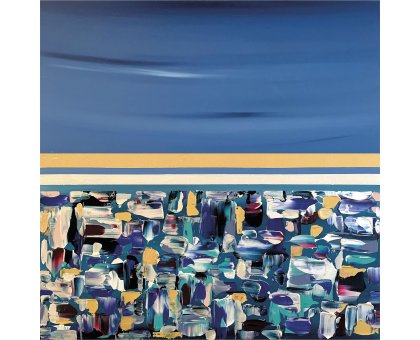 ACRILICO SU TELA LETTERIA RUSSO ' GOLD SUN ' dimensioni L 100 x H 100 cm.