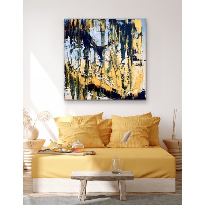 ACRILICO SU TELA LETTERIA RUSSO ' JUNGLE ' dimensioni L 80 x H 80 cm.