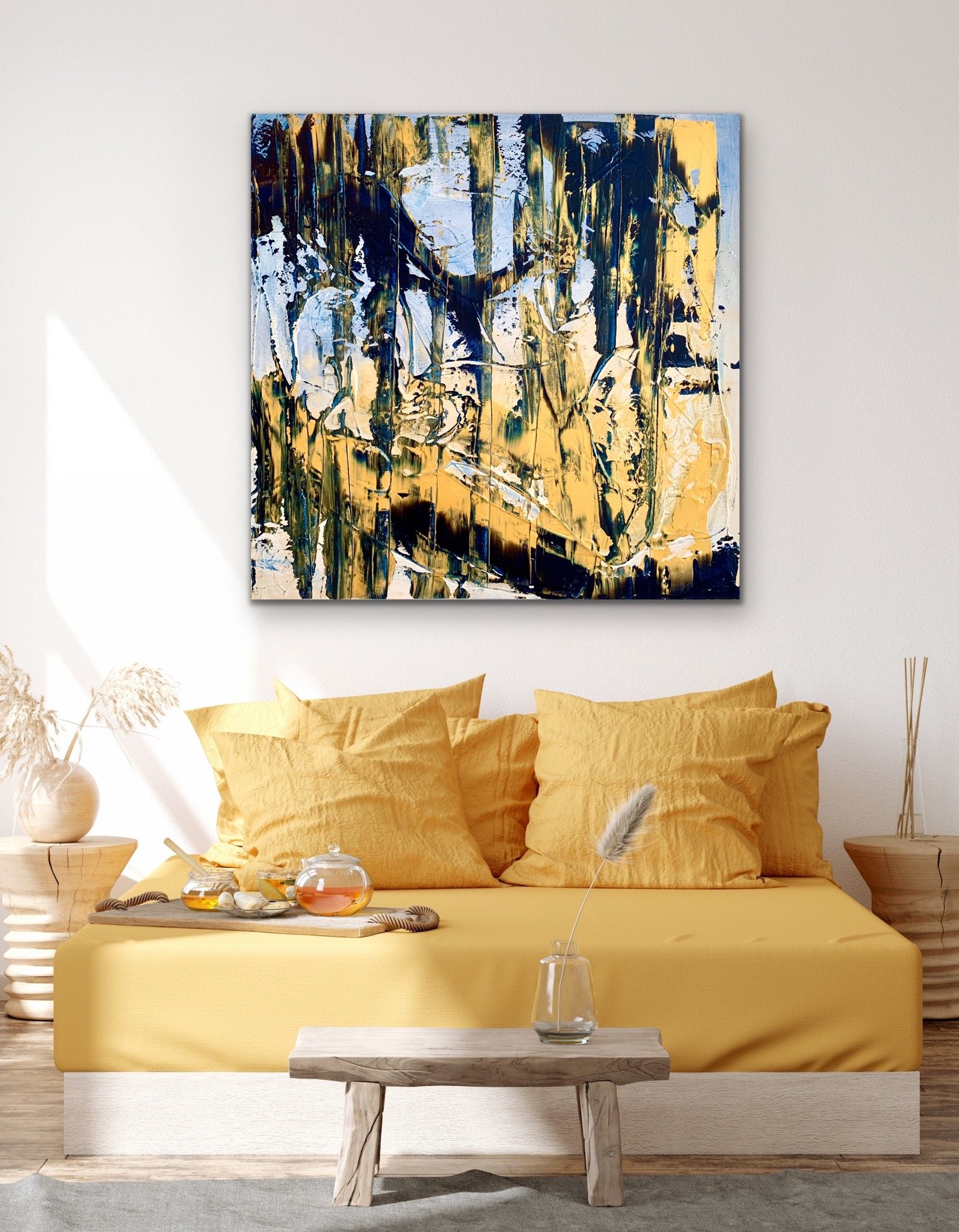 ACRILICO SU TELA  LETTERIA RUSSO ' JUNGLE '  dimensioni L 80 x H 80 cm.