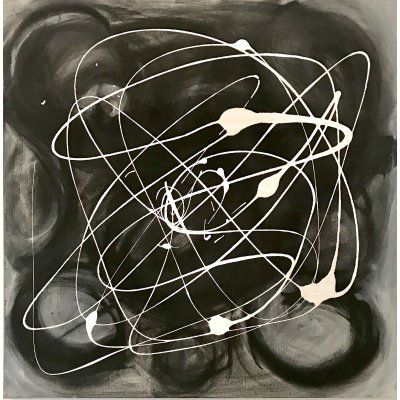 ACRILICO SU TELA LETTERIA RUSSO ' COSMO ' dimensioni L 70 x H 70 cm.