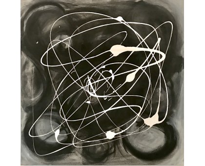 ACRILICO SU TELA LETTERIA RUSSO ' COSMO ' dimensioni L 70 x H 70 cm.