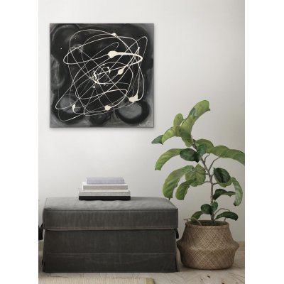 ACRILICO SU TELA LETTERIA RUSSO ' COSMO ' dimensioni L 70 x H 70 cm.