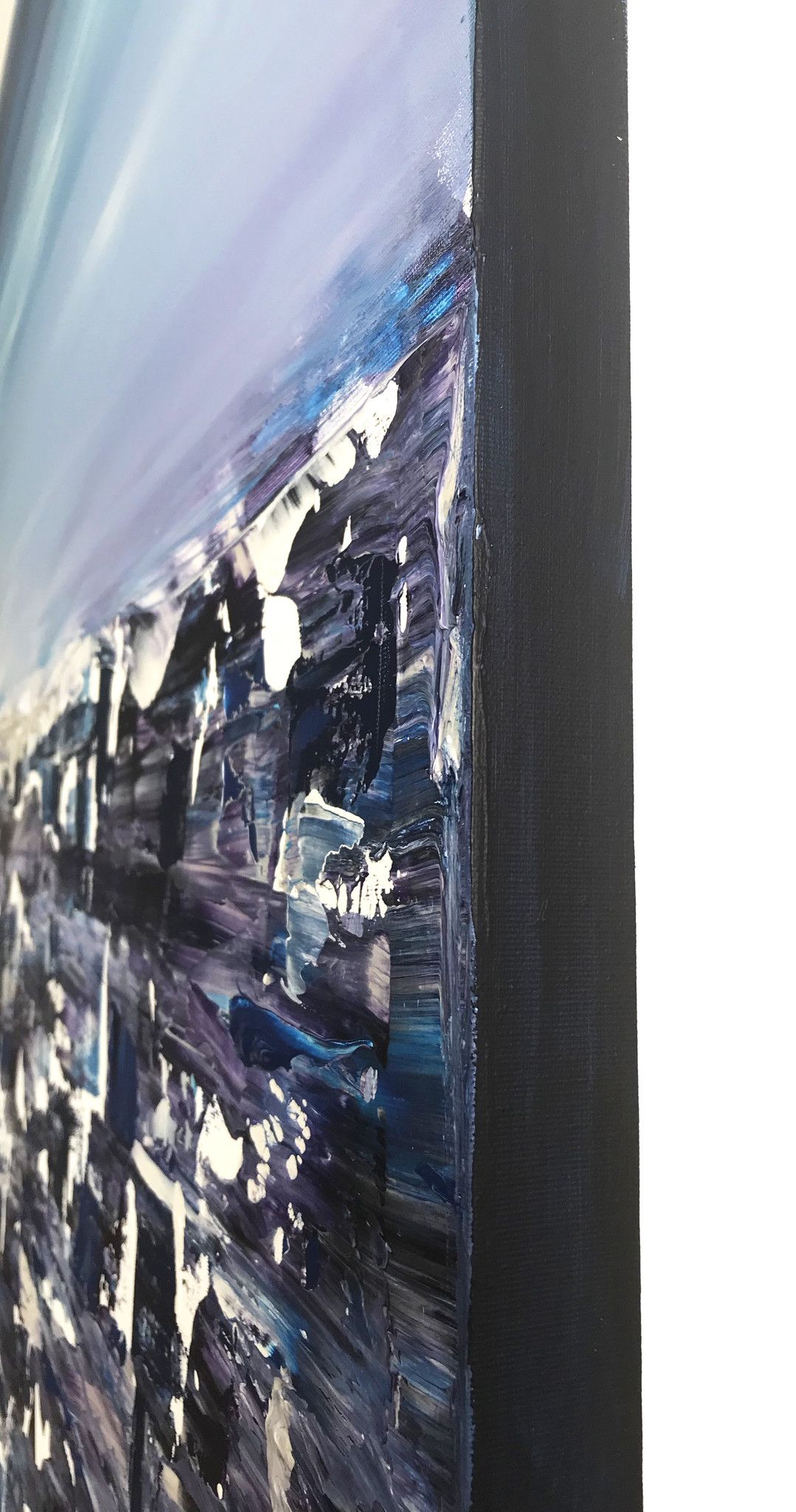 ACRILICO SU TELA  LETTERIA RUSSO ' BLUE REFLECTIONS '  dimensioni L 140 x H 160 cm.