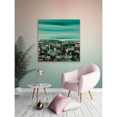 ACRILICO SU TELA LETTERIA RUSSO ' DIVINE FOREST ' dimensioni L 70 x H 70 cm.