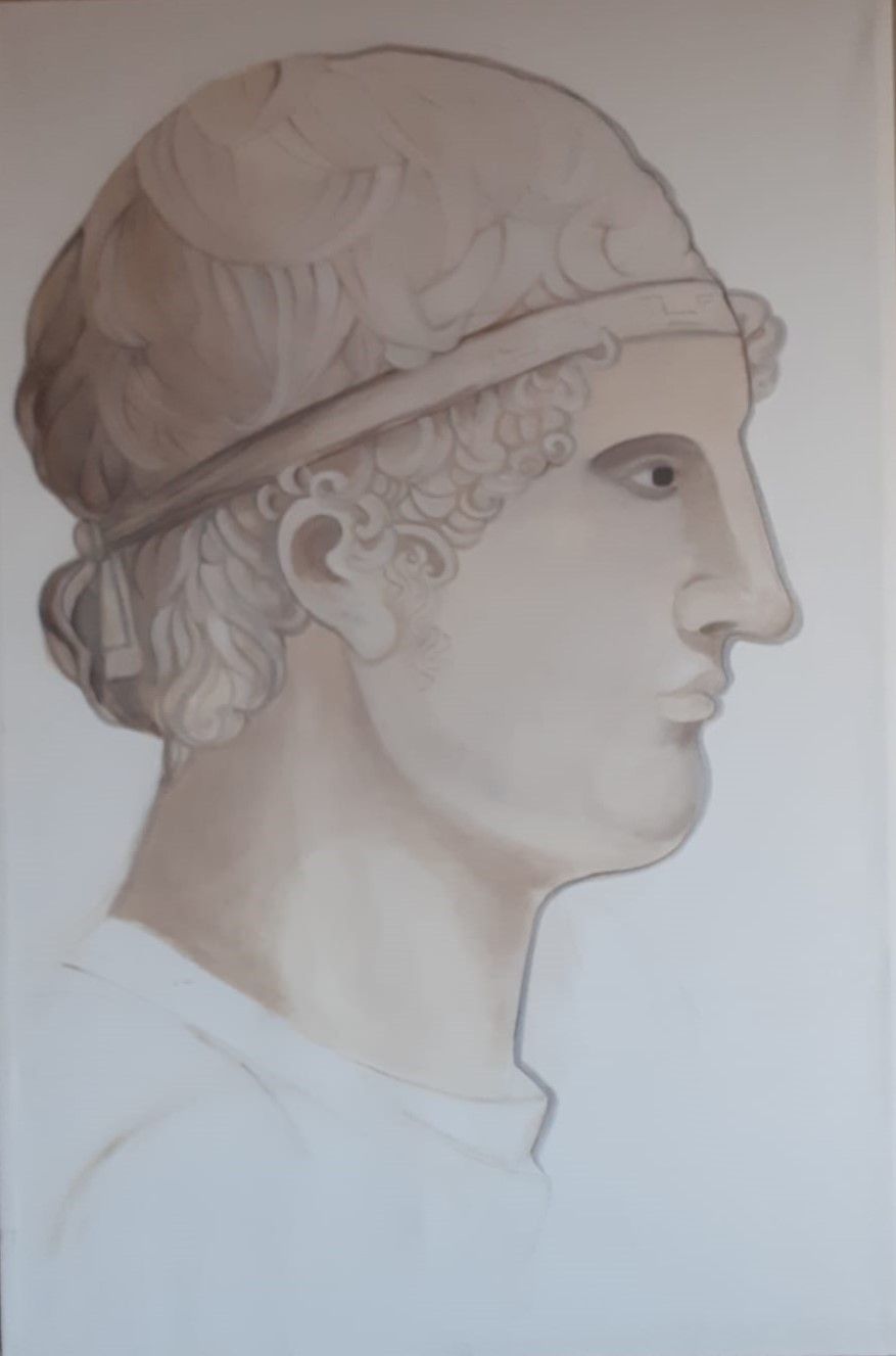 ACRILICO  SU TELA  STEFANIA COLOMBO ' BOY '  dimensioni L 120 x H 80 cm.