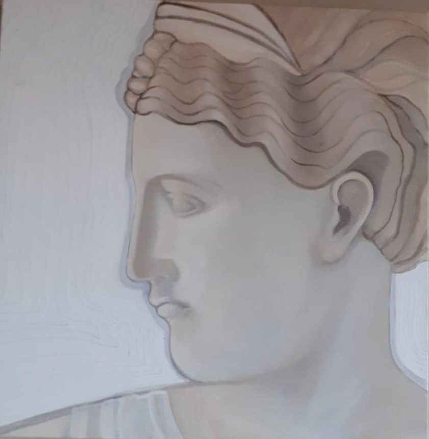 ACRILICO SU TELA  STEFANIA COLOMBO ' ELENA '  dimensioni L 50 x H 50 cm.