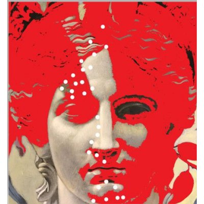 OLIO SU TELA STEFANIA COLOMBO ' PAST CONTINUOUS RED ' dimensioni L 50 x H 50 cm.