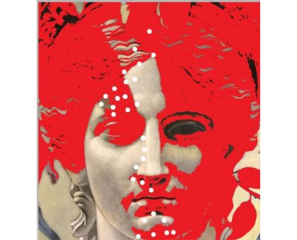 OLIO SU TELA STEFANIA COLOMBO ' PAST CONTINUOUS RED ' dimensioni L 50 x H 50 cm.