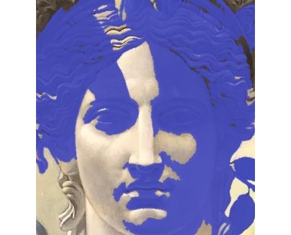 OLIO SU TELA STEFANIA COLOMBO ' PAST CONTINUOUS VIOLET ' dimensioni L 50 x H 50 cm.