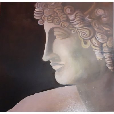 OLIO SU TELA STEFANIA COLOMBO ' SILENT PRESENCE 2 ' dimensioni L 100 x H 100 cm.