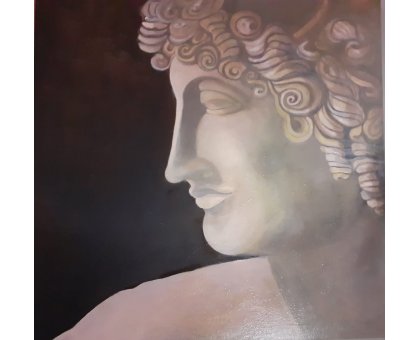 OLIO SU TELA STEFANIA COLOMBO ' SILENT PRESENCE 2 ' dimensioni L 100 x H 100 cm.