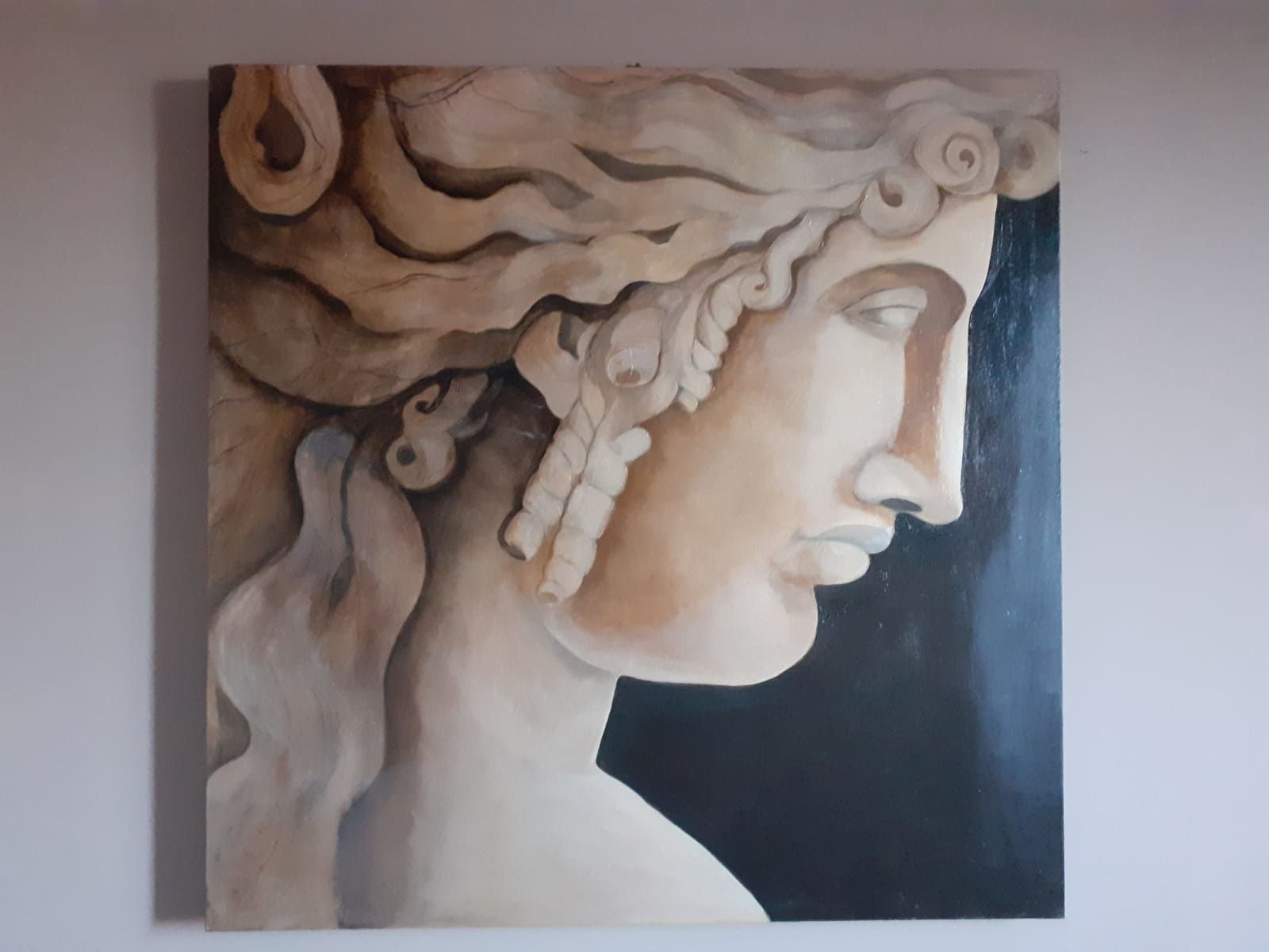 OLIO SU TELA  STEFANIA COLOMBO ' SILENT PRESENCE 1 ' dimensioni L 100 x H 100 cm.