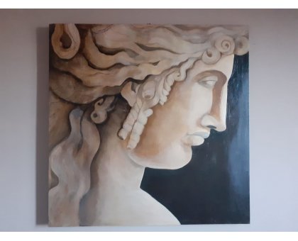 OLIO SU TELA STEFANIA COLOMBO ' SILENT PRESENCE 1 ' dimensioni L 100 x H 100 cm.