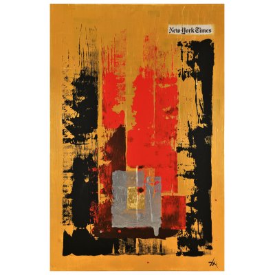 MIXED MEDIA SU TELA FULVIA STEARDO FERMI ' ESPANSIONE ' dimensioni L 80 x H 120 cm.