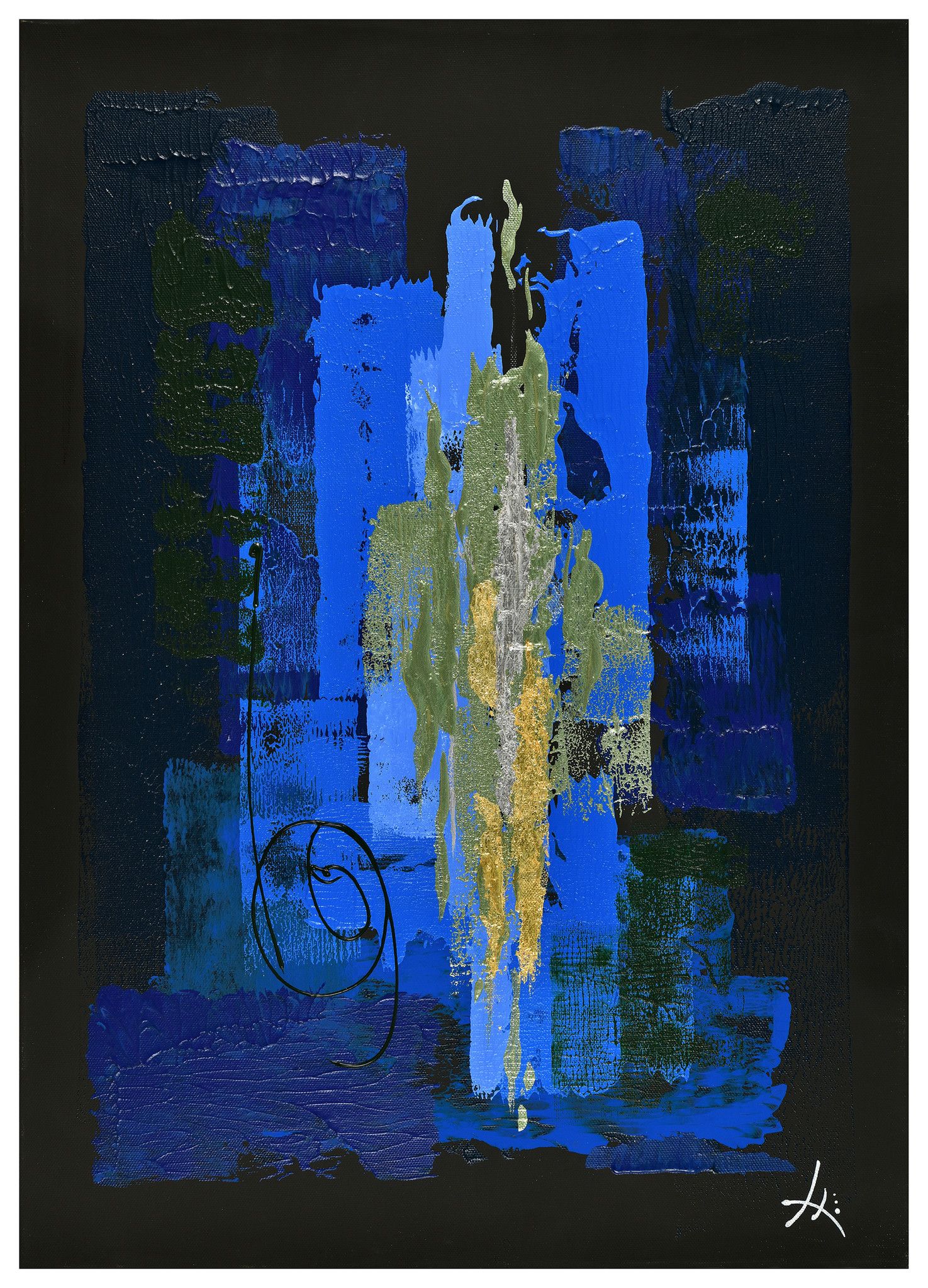 MIXED MEDIA SU TELA  FULVIA STEARDO FERMI ' LUCE '  dimensioni L 50 x H 70 cm.