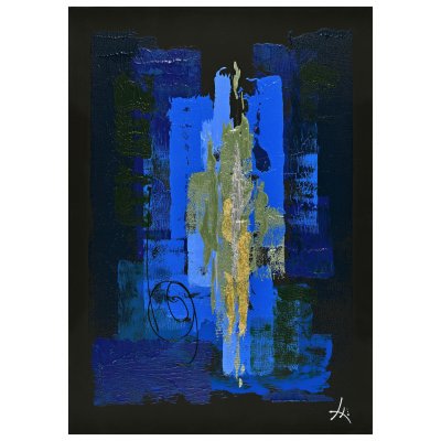 MIXED MEDIA SU TELA FULVIA STEARDO FERMI ' LUCE ' dimensioni L 50 x H 70 cm.