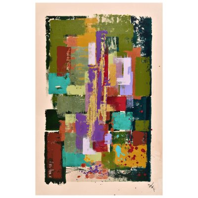 MIXED MEDIA SU TELA FULVIA STEARDO FERMI ' MOMENTI ' dimensioni L 100 x H 150 cm.