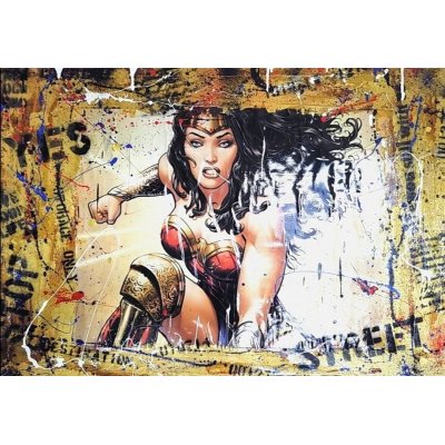 ACRILICO SU TELA FRANCESCO CAMPANELLA ' MARVEL HEROES - WOMAN ' dimensioni L 120 x H 86 cm.