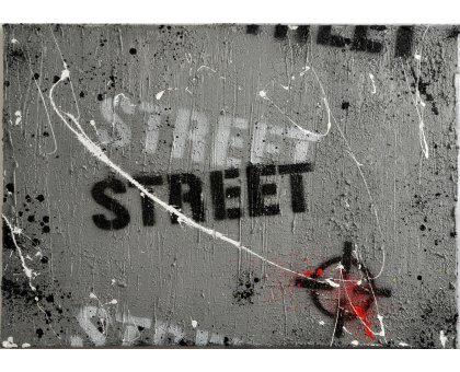 ACRILICO SU TELA FRANCESCO CAMPANELLA ' WALL…STREET ' dimensioni L 70 x H 50 cm.