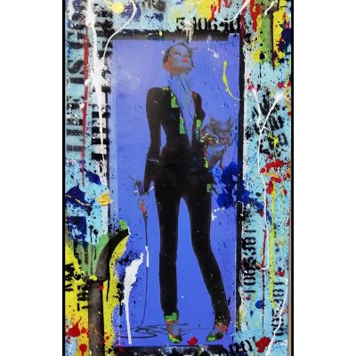 ACRILICO SU TELA FRANCESCO CAMPANELLA ' DARK LADY ' dimensioni L 50 x H 100 cm.