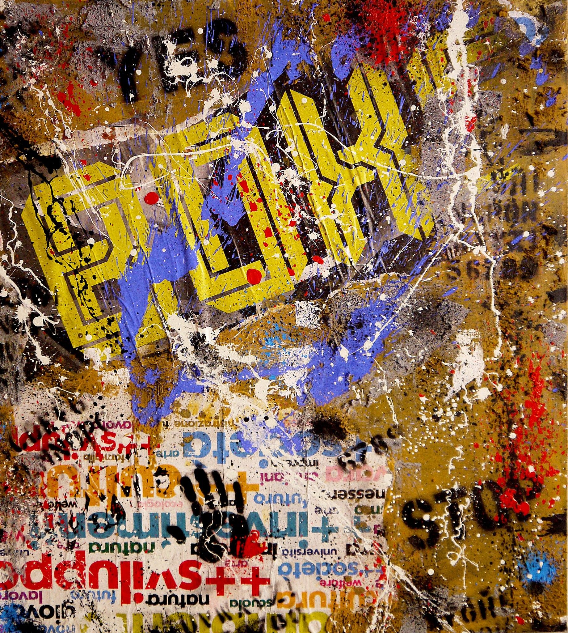 ACRILICO SU TELA  FRANCESCO CAMPANELLA ' TO BE SURE OF VICTORY '  dimensioni L 90 x H 100 cm.