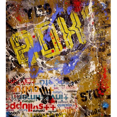 ACRILICO SU TELA FRANCESCO CAMPANELLA ' TO BE SURE OF VICTORY ' dimensioni L 90 x H 100 cm.