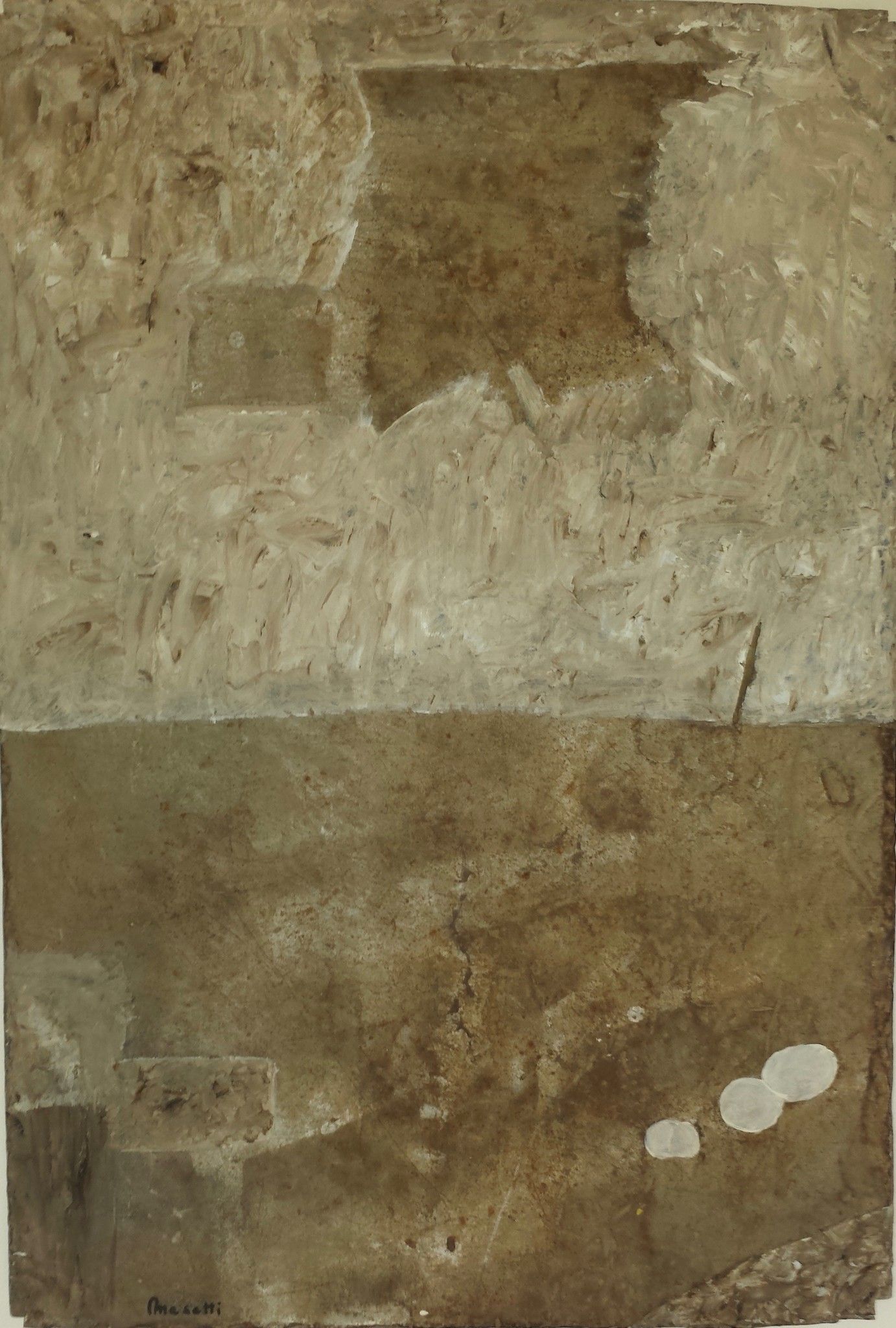 MIXED MEDIA SU LAMIERA  MAURO MASETTI ' SENZA PAROLE '  dimensioni L 58 x H 86 cm.